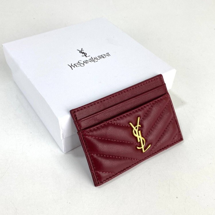 YVES SAİNT LAURENT CARD HOLDER BORDO